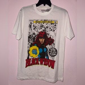 Unisex Marvel Black Widow Comic White T-Shirt